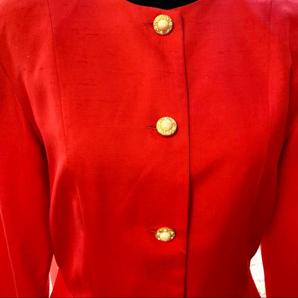 Char Vintage Red 100% Peplum Blazer - Picture 2 of 11